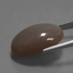 28.89カラットの天然チョコレートブラウンムーンストーン、オーバルカット、オペーク
