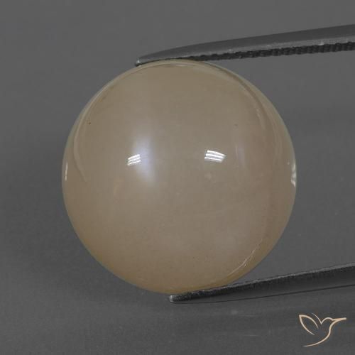19.65ct 天然 非常に薄い茶色 ムーンストーン, ラウンド, オペーク