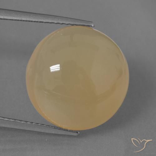 14.62ct 天然 薄いピーチゴールデン ムーンストーン, ラウンド, 半透明