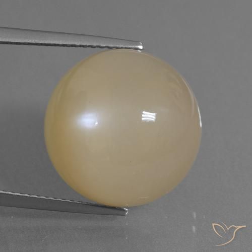 17.91ct 天然 薄いピーチゴールデン ムーンストーン, ラウンド, 半透明