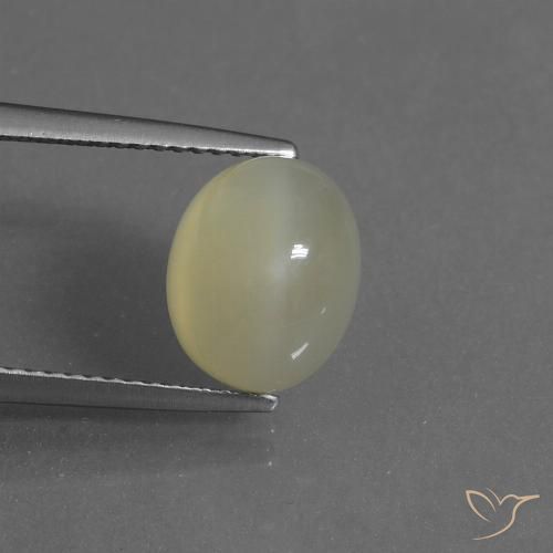 4.45ct 天然 ライトイエロー ムーンストーン, 楕円形, 半透明