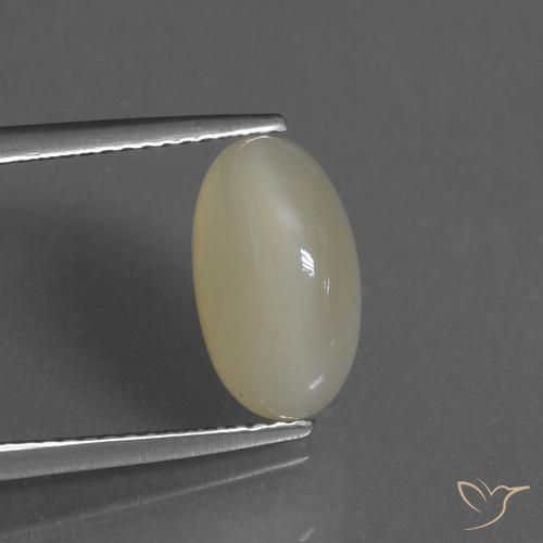 3.82ct 天然 ライトイエロー ムーンストーン, 楕円形, 半透明
