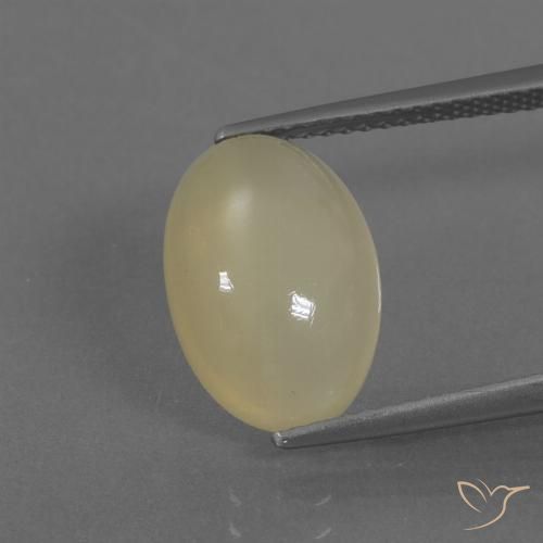 5.04ct 天然 ライトイエロー ムーンストーン, 楕円形, 半透明