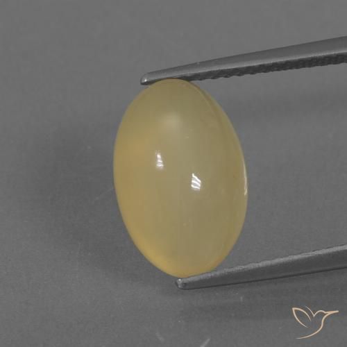 5.34ct 天然 ディジョンイエロー ムーンストーン, 楕円形, 半透明
