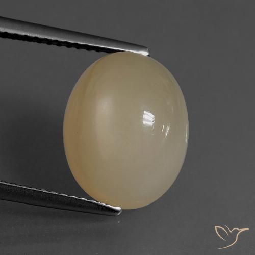 6.84ct 天然 ミディアム薄いブラウン ムーンストーン, 楕円形, 半透明