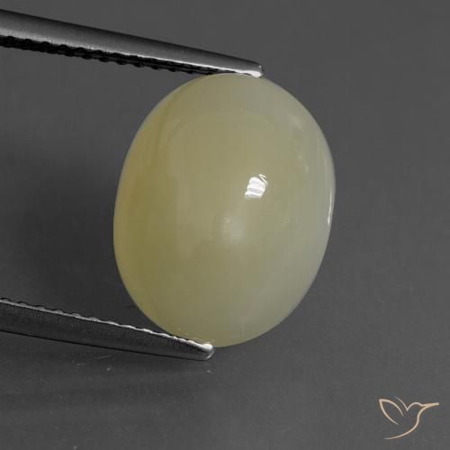 6.39ct 天然 ミディアムイエロー ムーンストーン, 楕円形, 半透明