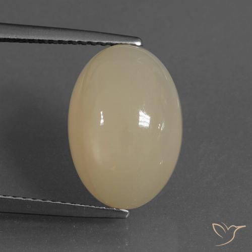 7.16ct 天然 ライトイエロー ムーンストーン, 楕円形, 半透明
