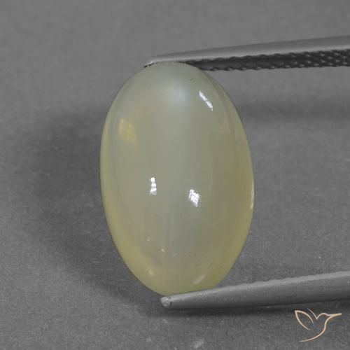 5.56ct 天然 ミディアムイエロー ムーンストーン, 楕円形, 半透明