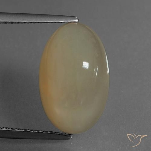 6.93ct 天然 薄いウォームブラウン ムーンストーン, 楕円形, 半透明