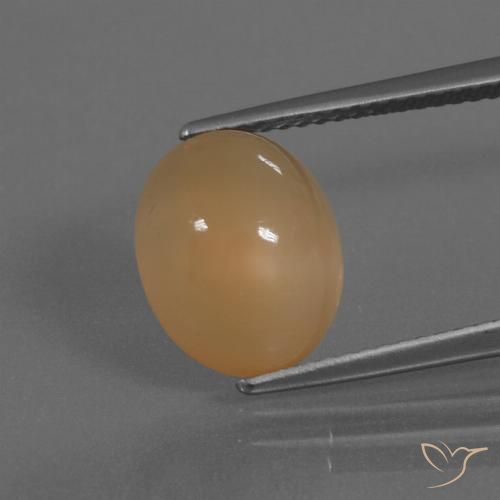 4.12ct 天然 カンタロープオレンジ ムーンストーン, 楕円形, 半透明