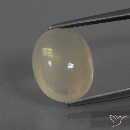 4.87ct 天然 薄いコーヒーブラウン ムーンストーン, 楕円形, 半透明