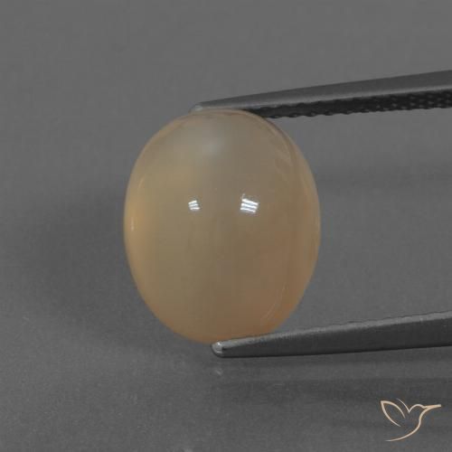 5.95ct 天然 ライトブラウン ムーンストーン, 楕円形, 半透明