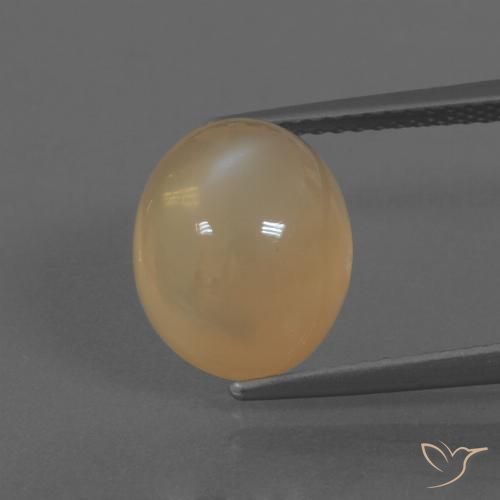 5.20ct 天然 ライトブラウン ムーンストーン, 楕円形, 半透明
