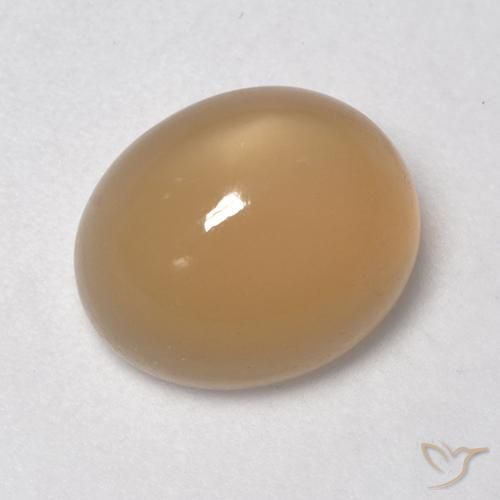 5.30ct 天然 カンタロープオレンジ ムーンストーン, 楕円形, 半透明