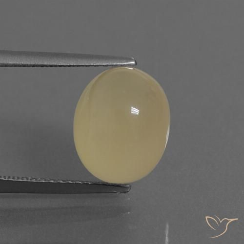 5.66ct 天然 ライトイエロー ムーンストーン, 楕円形, 半透明