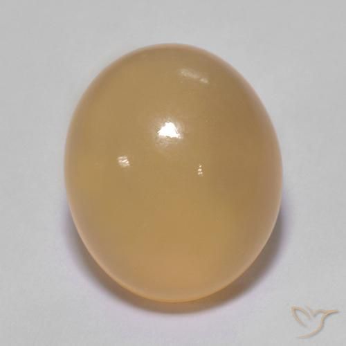 5.01ct 天然 ミディアムオレンジゴールド ムーンストーン, 楕円形, 半透明