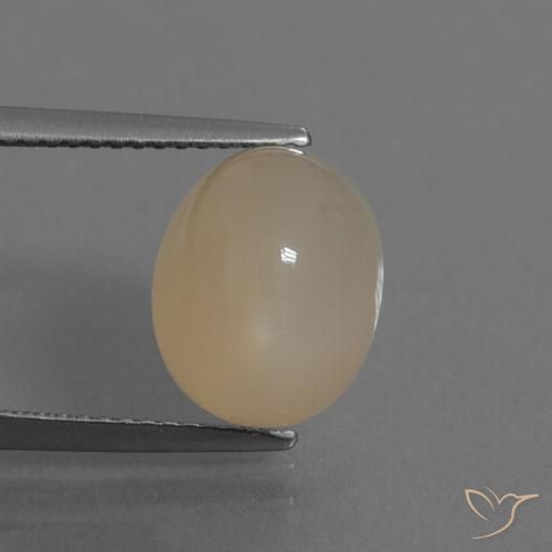 6.35ct 天然 ウォーム薄いブラウン ムーンストーン, 楕円形, 半透明