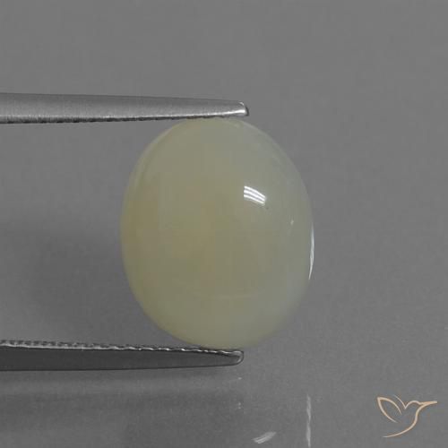 4.28ct 天然 緑ががかったイエロー ムーンストーン, 楕円形, 半透明