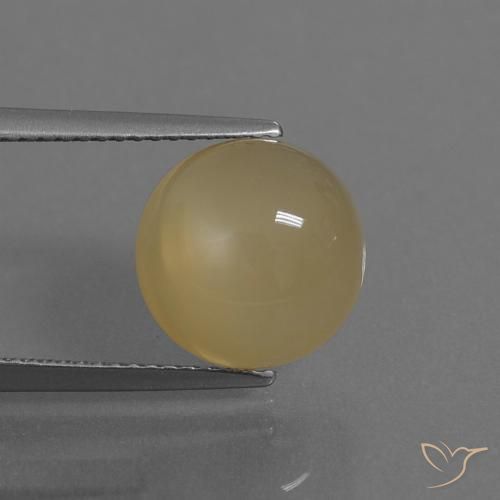 5.13ct 天然 薄いコーヒーブラウン ムーンストーン, ラウンド, 半透明