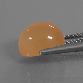 4.11カラットの天然カンタロープオレンジムーンストーン、オーバルカット、半透明