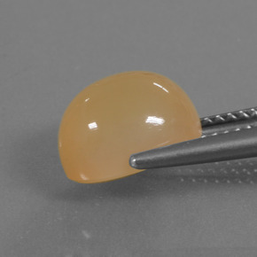 4.18カラットの天然オレンジゴールドムーンストーン、オーバルカット、半透明