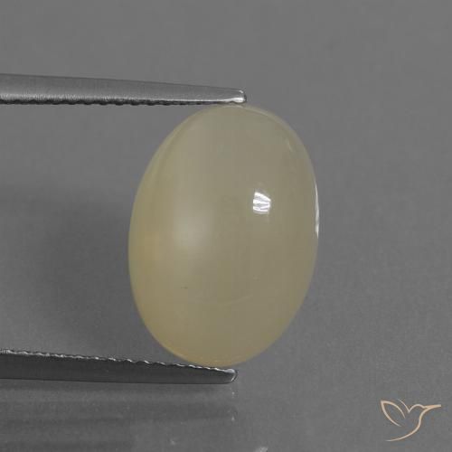 6.91ct 天然 クリーム色 ムーンストーン, 楕円形, 半透明