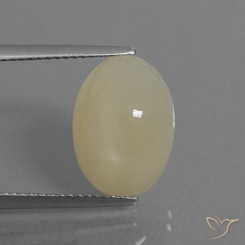 5.63ct 天然 ライトイエロー ムーンストーン, 楕円形, 半透明