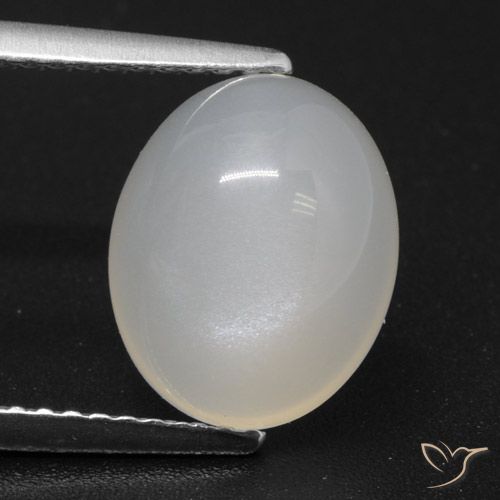 3.76ct 天然 半透明ホワイト ムーンストーン, 楕円形, 半透明