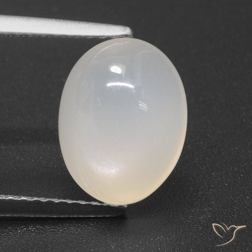 3.52ct 天然 パール・ホワイト ムーンストーン, 楕円形, 半透明