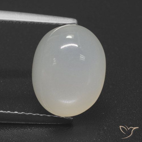 4.49ct 天然 オフホワイト ムーンストーン, 楕円形, 半透明