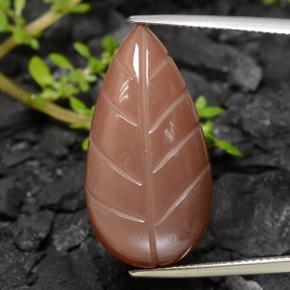 23.00カラットの天然ミディアムオレンジムーンストーン、ファンシーシェイプ、半透明