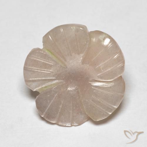 4.13ct 天然 Nude ムーンストーン, フラワーカット, 半透明