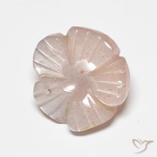 4.47ct 天然 サーモンピンク ムーンストーン, フラワーカット, 半透明