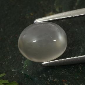 3.50カラットの天然非常に薄い灰色ムーンストーン（10.1×8.1 mm・オーバルカット）
