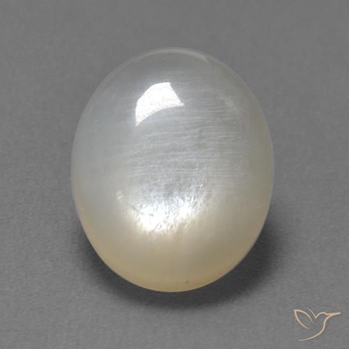 2.54ct 天然 ホワイト ムーンストーン, 楕円形, 透明