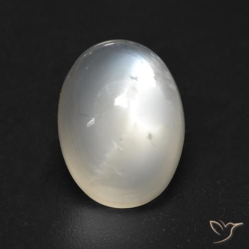 3.84ct 天然 クリームホワイト ムーンストーン, 楕円形, 透明