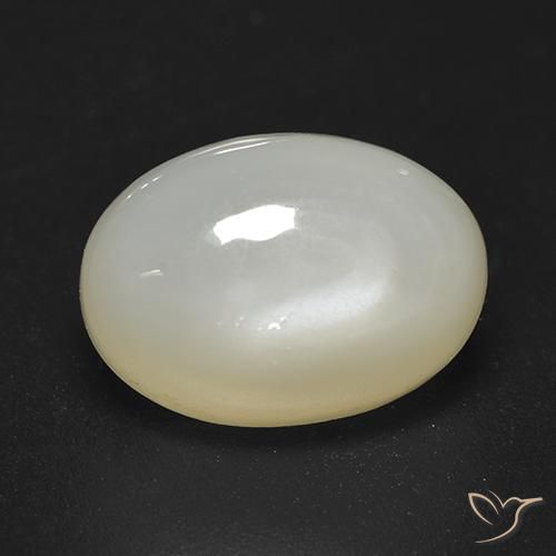 3.92ct 天然 ウォームホワイト ムーンストーン, 楕円形, 半透明