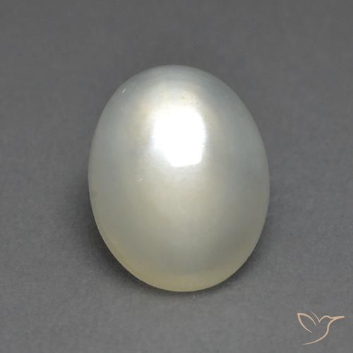 1.86ct 天然 ウォームホワイト ムーンストーン, 楕円形, 透明