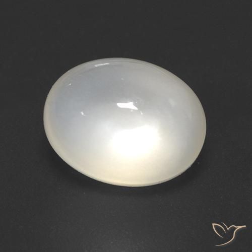 2.42ct 天然 オフホワイト ムーンストーン, 楕円形, 透明