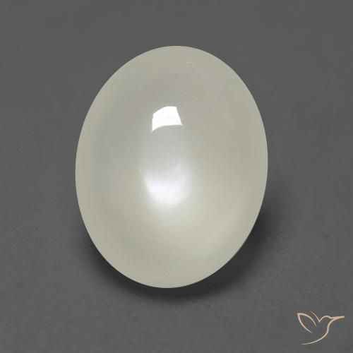 2.03ct 天然 パール・ホワイト ムーンストーン, 楕円形, 透明
