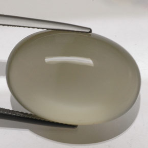 41.03カラットの天然クリーム色ムーンストーン、オーバルカット、透明