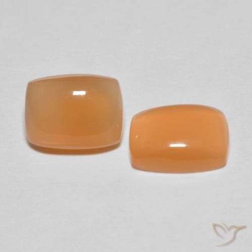 2.61ctw 天然 赤みがかったオレンジ ムーンストーン, クッション, 透明