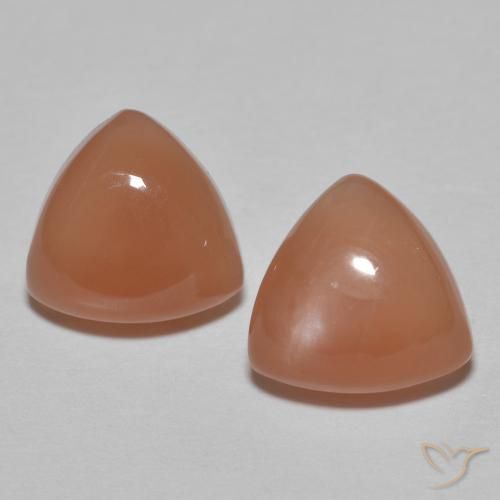 3.21ctw 天然 濃いピーチ ムーンストーン, トリリオン, 半透明