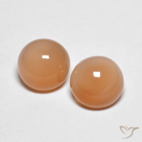 2.81ctw 天然 Medium Light-Orange ムーンストーン, ラウンド, 透明
