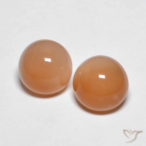 2.74ctw 天然 Medium Light-Orange ムーンストーン, ラウンド, 透明