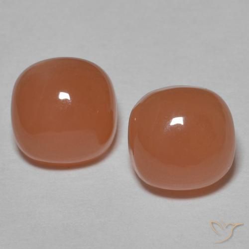 2.19ctw 天然 濃いピーチ ムーンストーン, クッション, 半透明
