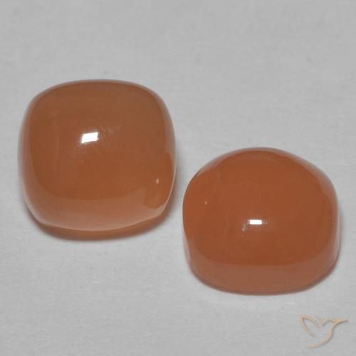 1.96ctw 天然 サイダーオレンジ ムーンストーン, クッション, 半透明