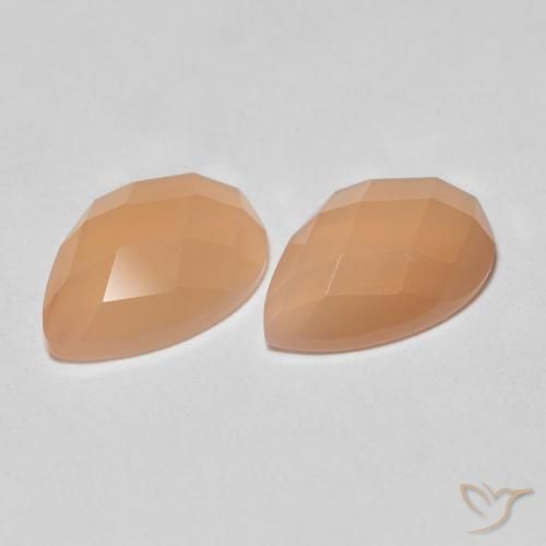 2.13ctw 天然 Medium Light-Orange ムーンストーン, 洋梨の形, 透明