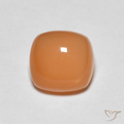 1.47ct 天然 ミディアムオレンジ ムーンストーン, クッション, 半透明