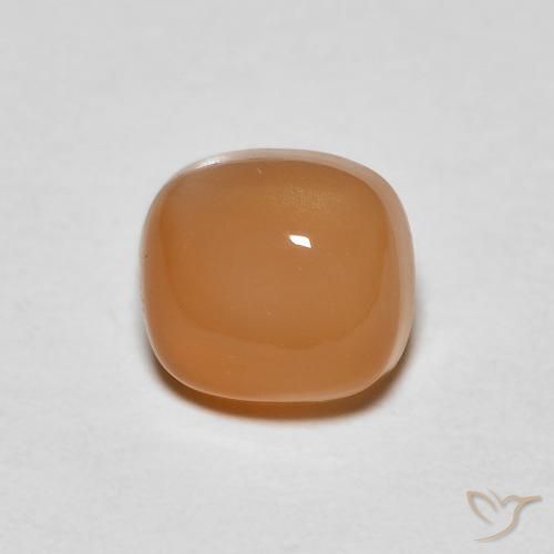 1.06ct 天然 ミディアムオレンジ ムーンストーン, クッション, 半透明
